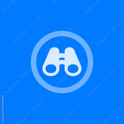 Binoculars Icon in Circle
