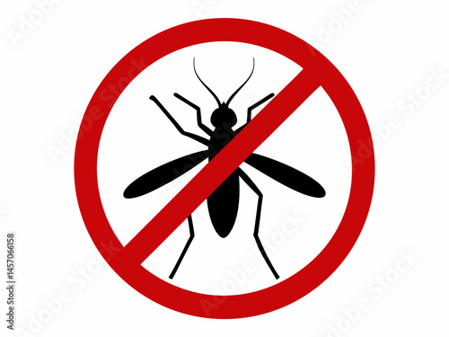 No mosquitoes allowed sign, Mosquito sign. No Prohibition. no mosquito sign silhouette