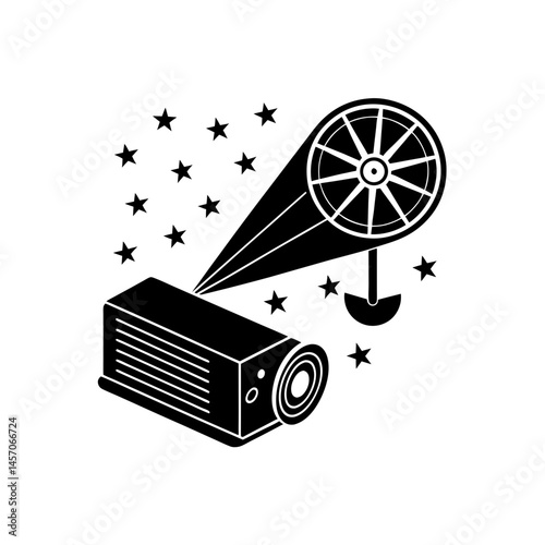 Projector fan combo for night sky effect silhouette.