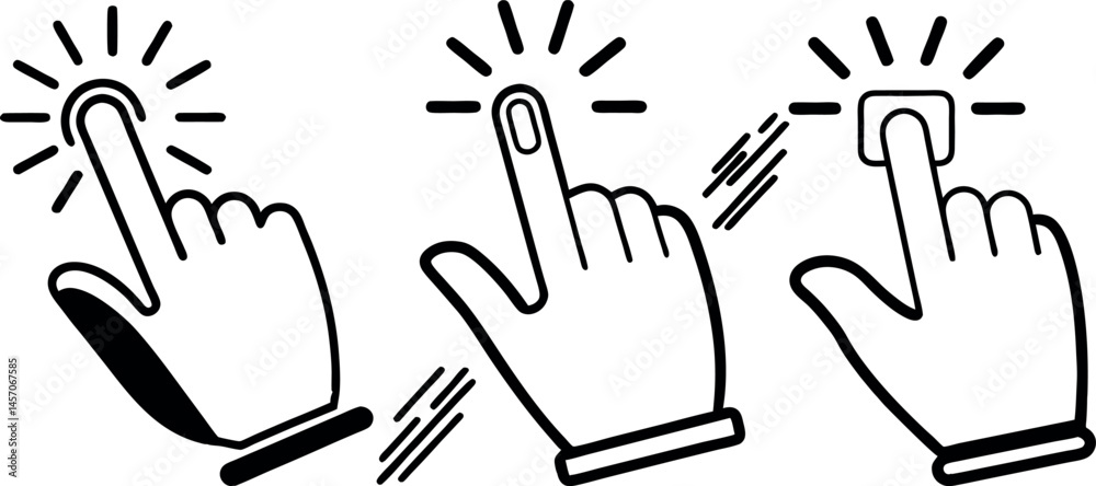 Fototapeta premium Click Cursor Vector Icon