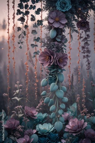 Floral twilight background 