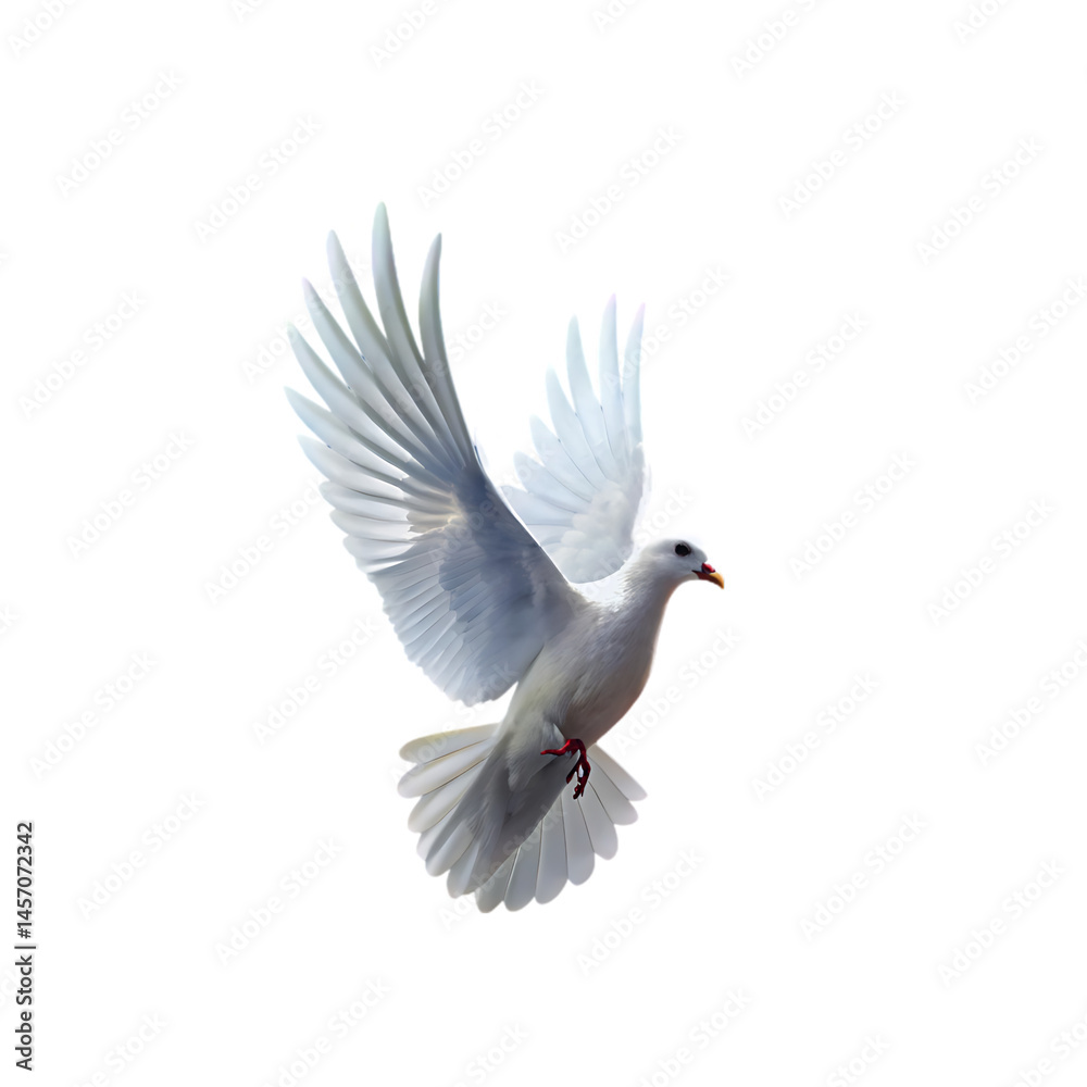 Obraz premium Stunning White Dove in Flight: A Symbol of Peace and Hope