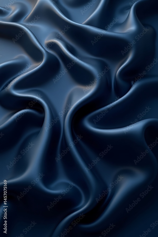 Obraz premium Blue Satin Fabric Folds Texture Background
