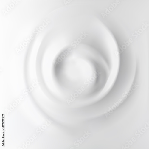 Sour cream or yogurt swirl with smooth white texture and top view of creamy wave background for dairy and cosmetic design. Whipped dairy product and fresh mousse blend isolated