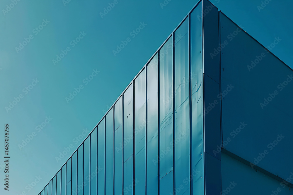 a building with a blue sky in the background a building with a blue sky in the background