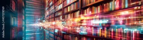 Abstract Digital Library Illustration