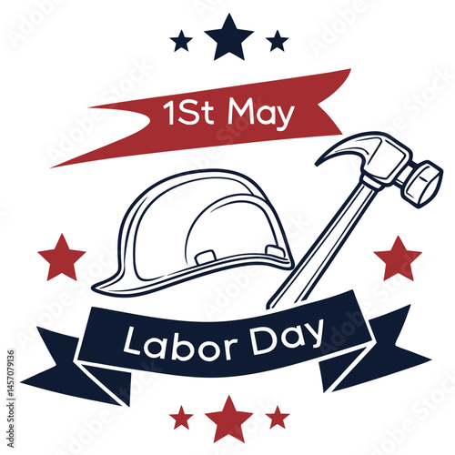Celebrate labor day with a hard hat and hammer