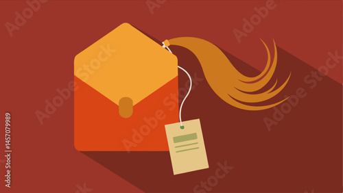 Hair Sample Evidence A sealed envelope containing hair strands. A gold evidence tag is attached with notes about where and when the sample was collected.