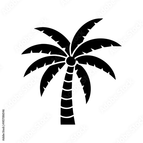 Tropical palm trees set silhouettes Black palm trees set isolated on white background. Palm silhouettes. Design of palm trees for posters, banners and promotional items. 