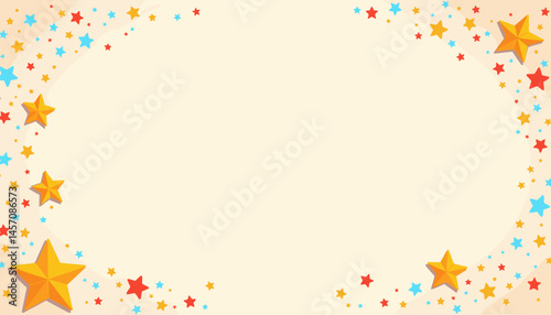 Colorful star frame for graduation celebration background  