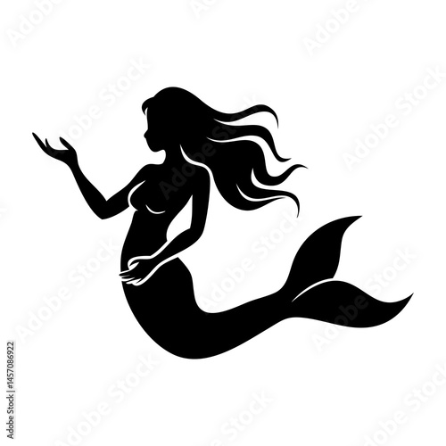 Mermaid silhouette collection of mermaids and siren creator Silhouette of a mermaid collection vector illustration 