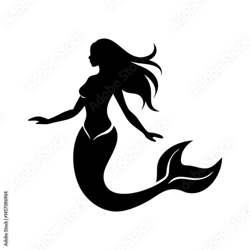 Mermaid silhouette collection of mermaids and siren creator Silhouette of a mermaid collection vector illustration 