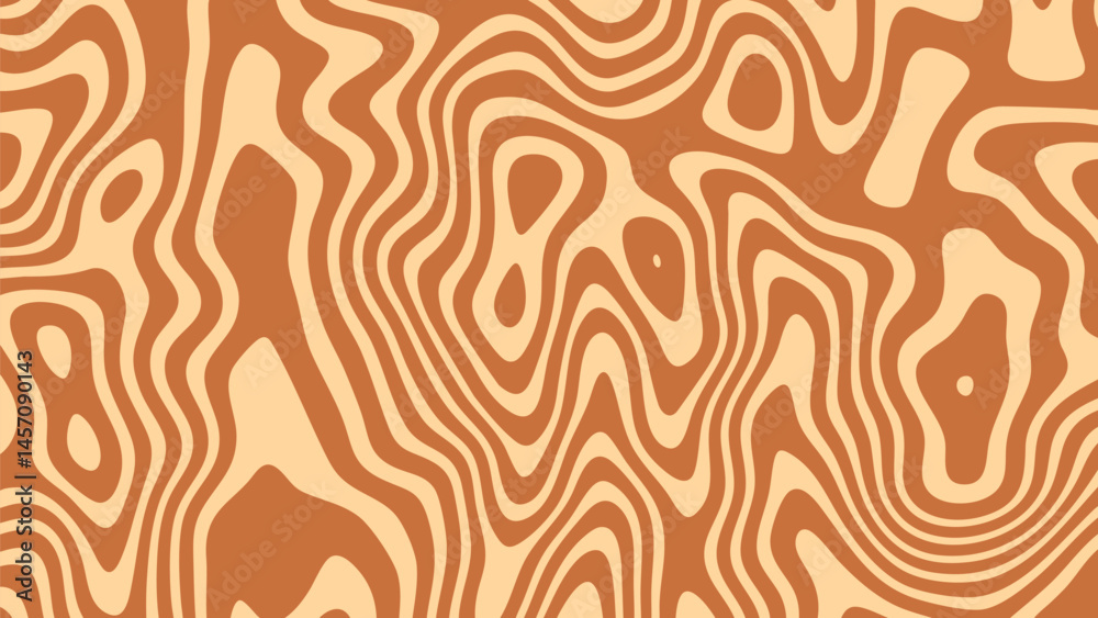 Caramel pattern background with wavy peanut butter swirl texture and abstract chocolate cream marble design for food illustrations. Twirl bg drip flow graphic salt curly sweet melt flavor.