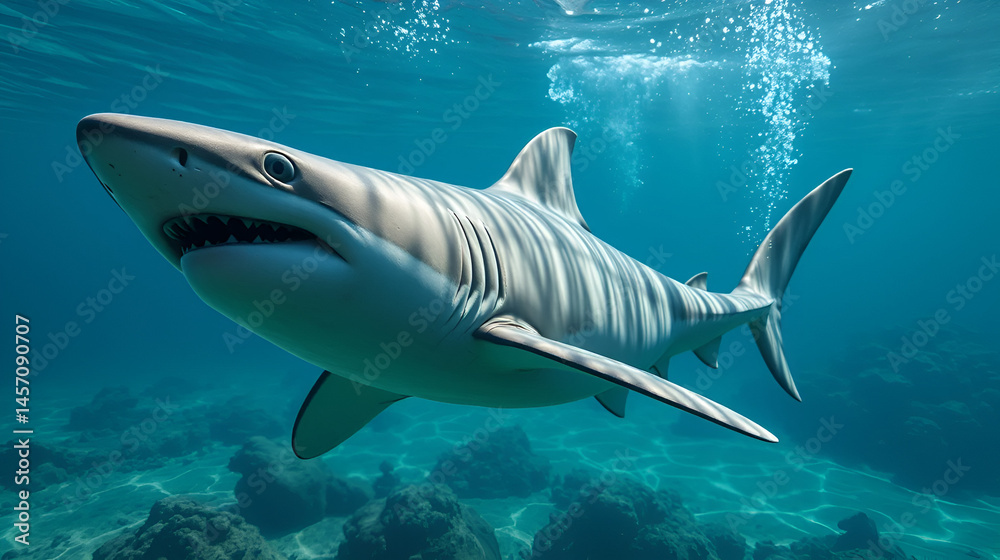 Obraz premium Concept requin et finance