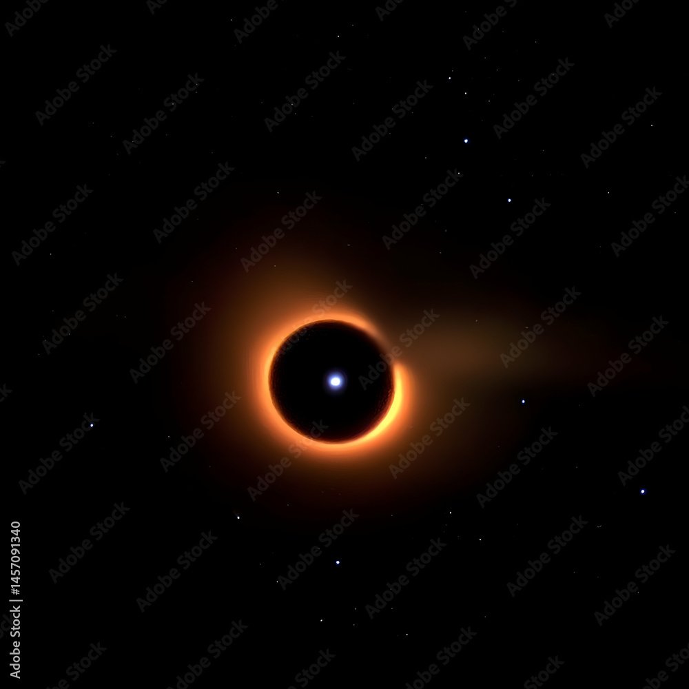 Fototapeta premium Black hole accretion disk cosmic event space background science illustration