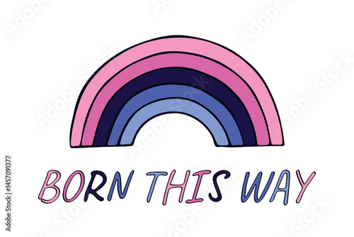 Colorful rainbow shape Omnisexual pride flag Happy pride day LGBTQIA community Pride Month Vector hand drawn doodle for posters, stickers, logo, cards