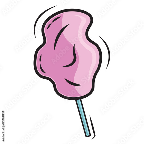 Pink fluffy cotton candy. Vector