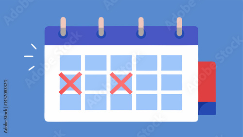 Calendar with Marked Days A calendar with many days marked off indicating the long passage of time without employment and the accompanying stress.