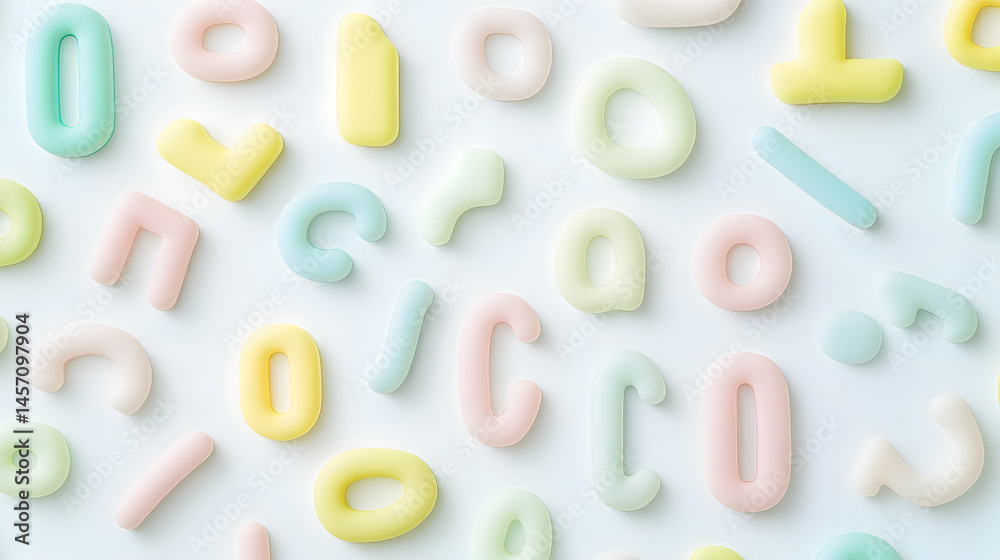 Naklejka premium Pastel numbers and letters background