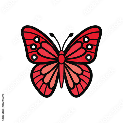 Abstract colorful silhouette butterfly on white background. Vector illustration