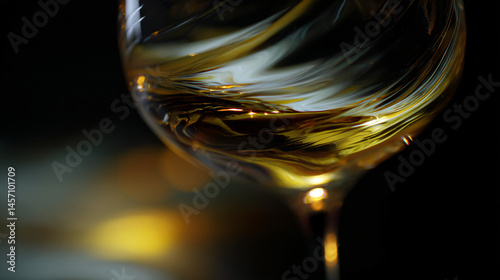 Graceful glass of white wine with swirling liquid, exemplify sauvignon blanc day.