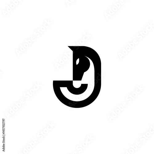 letter J horse logo