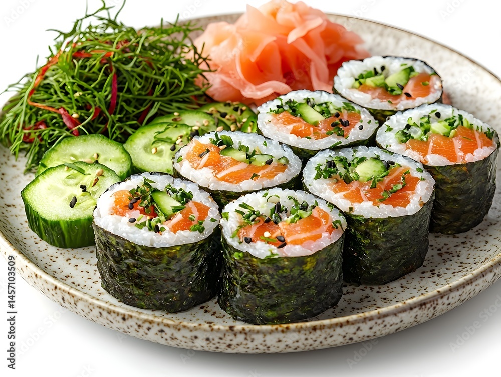 Assortment of Vibrant Sushi Rolls with Fresh Ingredients Assortment of Vibrant Sushi Rolls with Fresh Ingredients