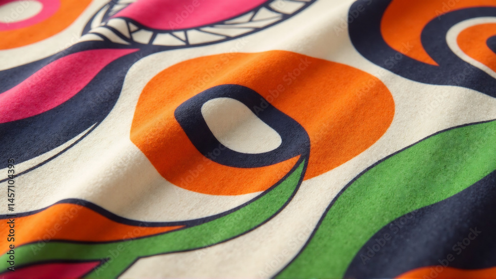 Obraz premium Psychedelic Swirls: Abstract 70s Print