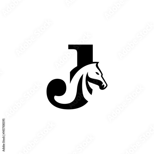 letter J horse logo
