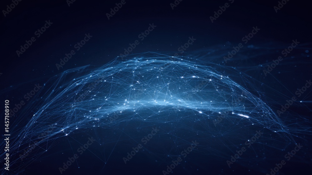 Obraz premium Glowing neural network with synaptic sparks, abstract brain hemisphere forming learning pathways - the essence of cognitive evolution