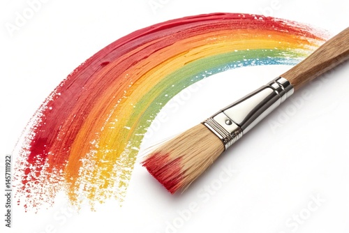 simple rainbow illustration with brush