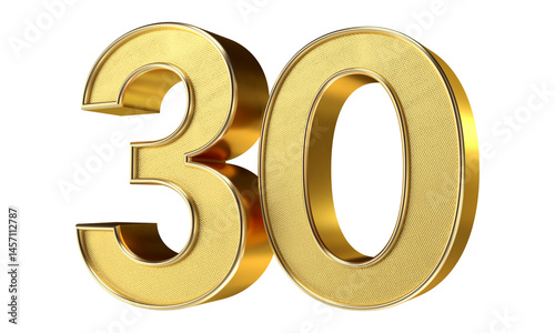 Bling Bling Diamond Gold Number 30 3D Text Effect