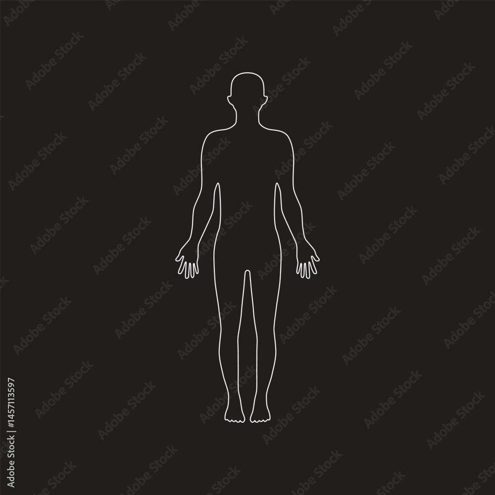 Fototapeta premium human full body outline in white color