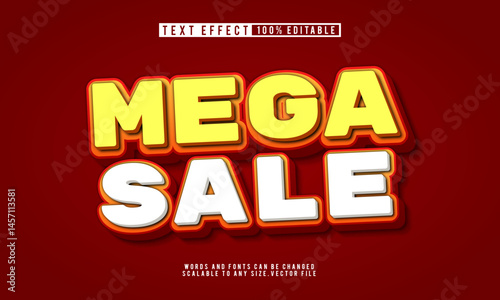 Mega sale bold 3D editable text effect for standout promotional and sale designs.