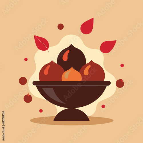 Gulab Jamun in Syrup Bowl Silhouette
