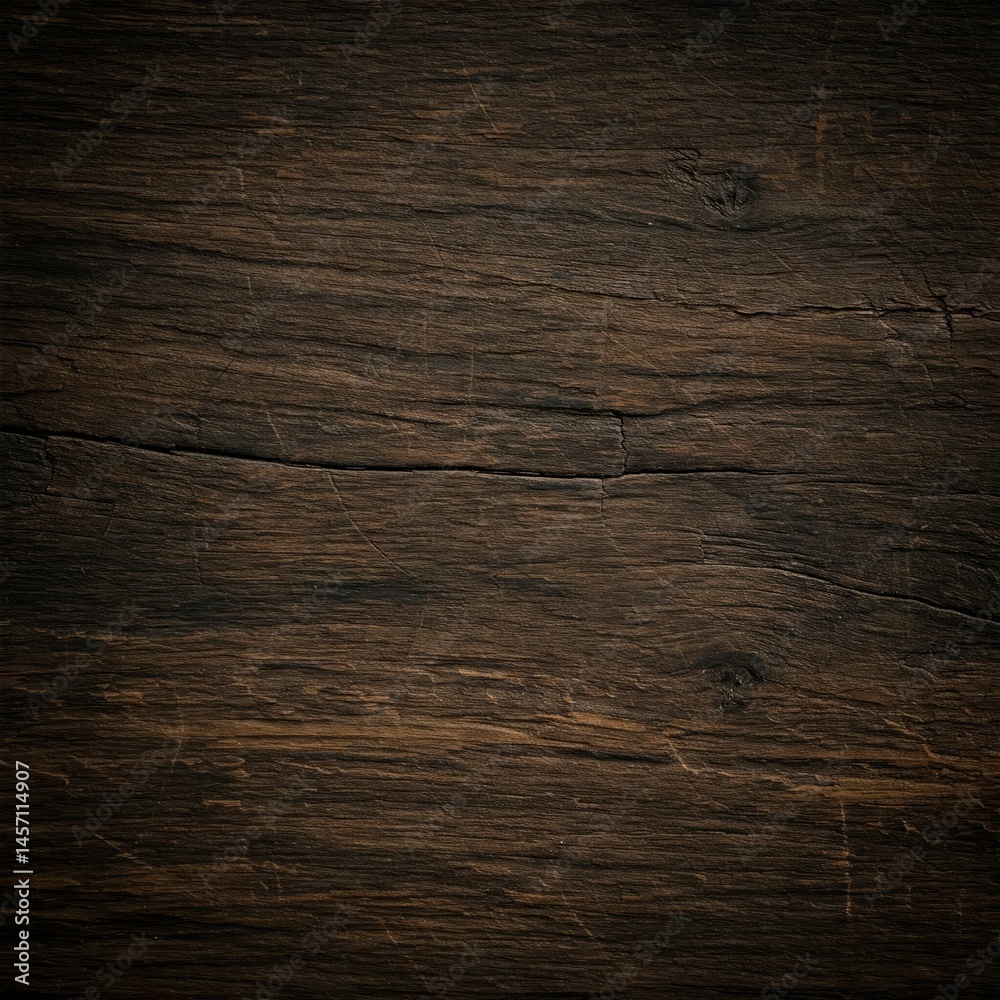Fototapeta premium Dark wood background with grunge weathered and aged brown wooden texture