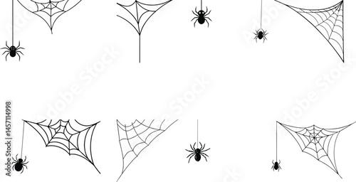 set of Halloween spider hanging
