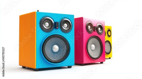 Colorful Cube Speakers Music Audio System