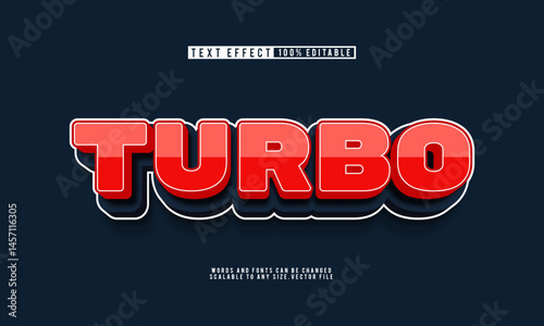 editable turbo bold 3D text effect for a dynamic, powerful design.