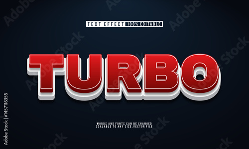 editable turbo bold 3D text effect for a dynamic, powerful design.