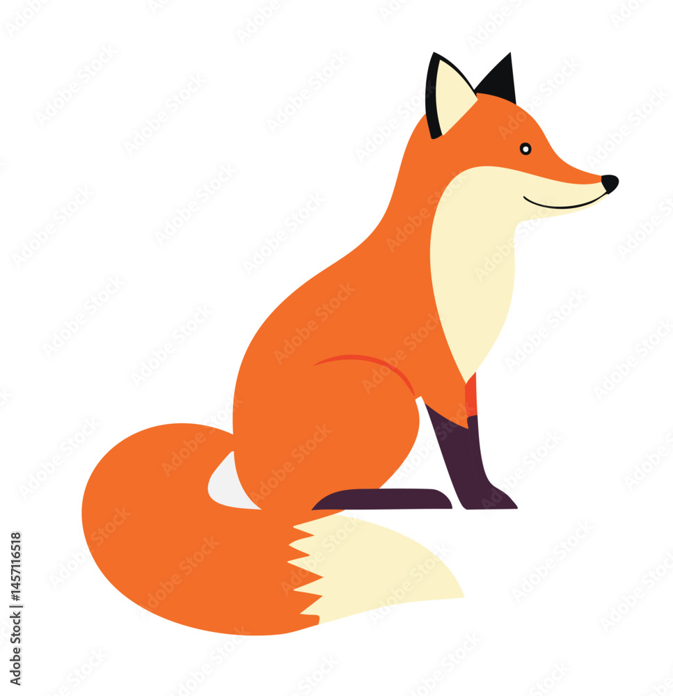 Obraz premium red fox cartoon