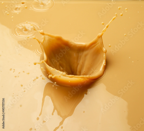 Obraz na płótnie Coffee SPLASH , milk tea, ripple, drink w salonie