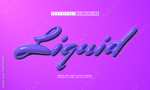 Editable liquid text effect in a playful balloon style for creative designs.
