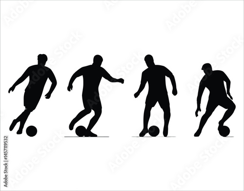 Energetic Football Dribble Silhouette