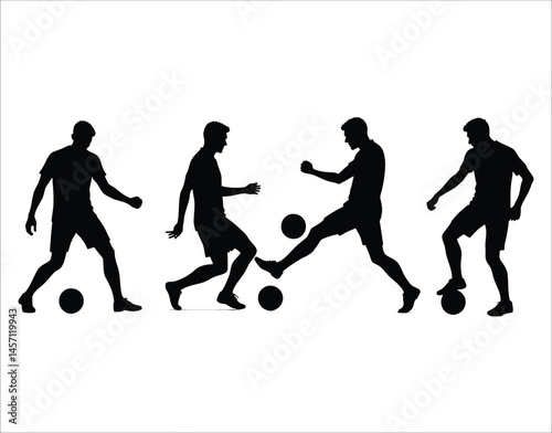 Football Midfielder Passing Silhouette