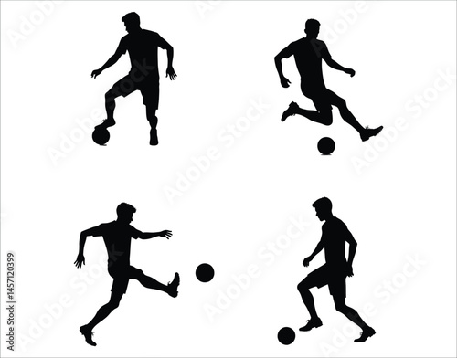 Running Football Player Black Outline