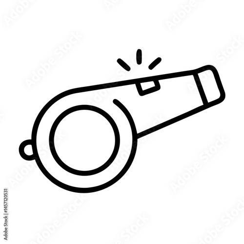 Sport whistle illustration with sound effect, icon, vector  