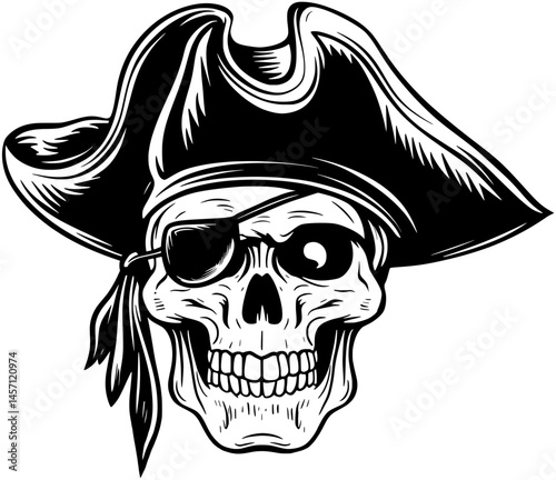 Pirate Skull Eye Patch SVG
