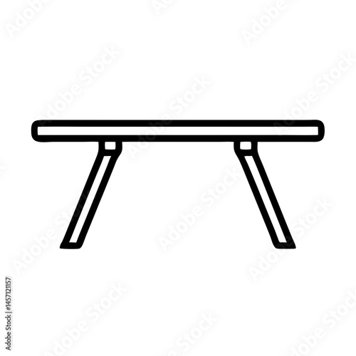 Simple Gymnastics Balance Beam Outline, icon, vector  