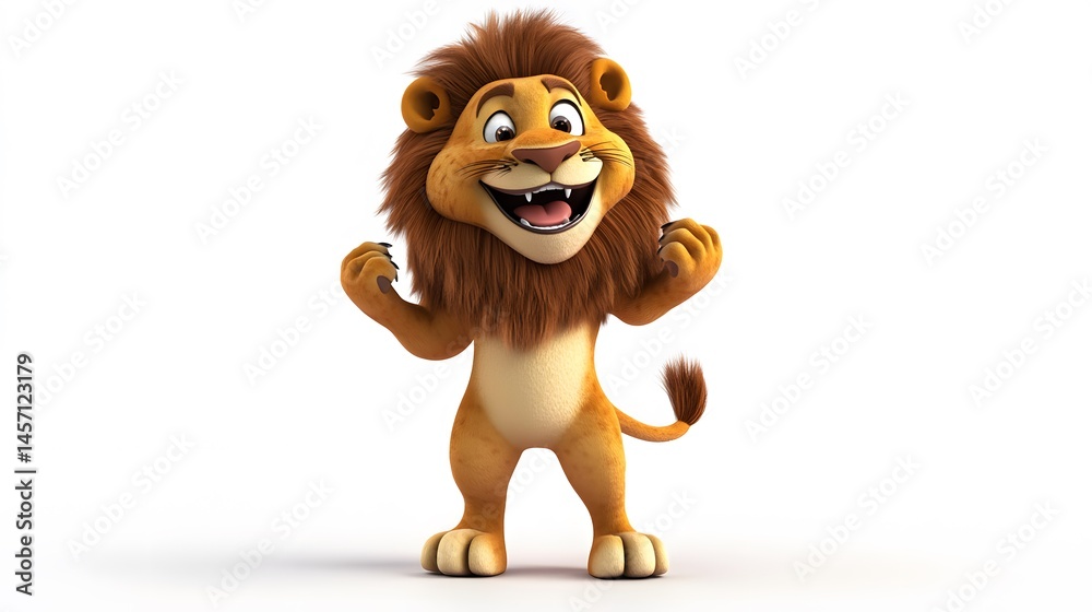 custom made wallpaper toronto digitalAnimated lion character with joyful expression.
